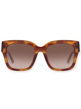 DIFF Bella II Sunglasses Andes Tortoise Frame Brown Gradient Lens Chunky Square